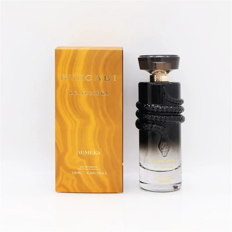 AUMEKA large 120ml Eau de Toilette Spray with aromatic citrus and woody fragrance notes in a glass bottle