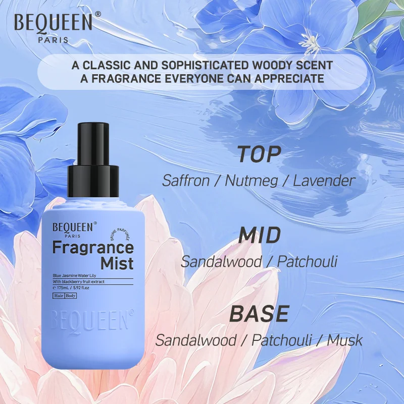 175ml Water Lily Fragrance Mist for body and hair with lightweight hydrating formula